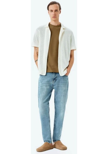 Tapered Fit Joe Açık Indigo Erkek Jean Pantolon 5SAM40023ND