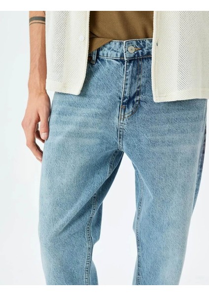 Tapered Fit Joe Açık Indigo Erkek Jean Pantolon 5SAM40023ND indirimleri