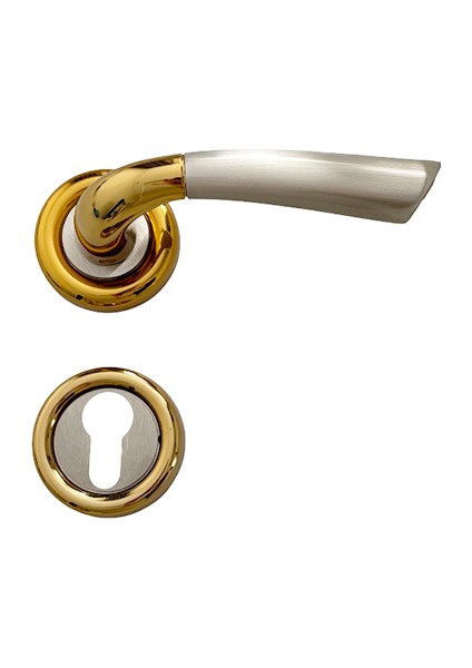 Anna Rozetli %100 Pirinç Yale Çelik Kapı Kolu, Lüks Görünüm, Dayanıklı ,paslanmaz, 1 Takım