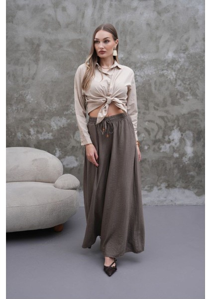 Kadın Modal Kumaş Etek Pantolon - Oversize & Geniş Paça