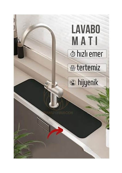 Su Emici Lavabo Matı Hızlı Emen Musluk Matı