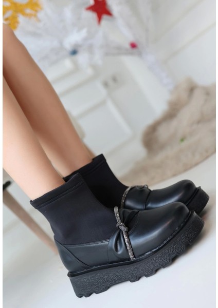 Dewn Siyah Cilt Topuklu Bot modelleri