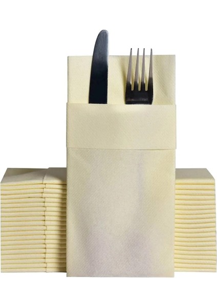 Kumaş Dokulu Airlaid Cepli Peçete 40x40 cm 1/8 50'li Paket