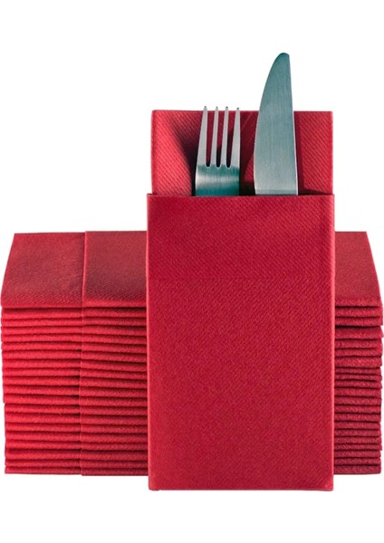 Kumaş Dokulu Airlaid Cepli Peçete 40x40 cm 1/8 50'li Paket