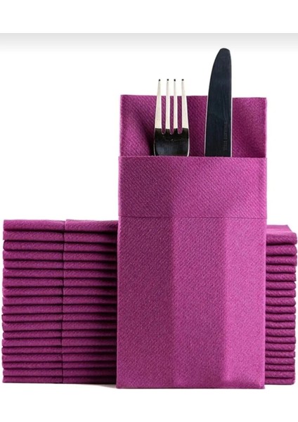 Kumaş Dokulu Airlaid Cepli Peçete 40x40 cm 1/8 50'li Paket