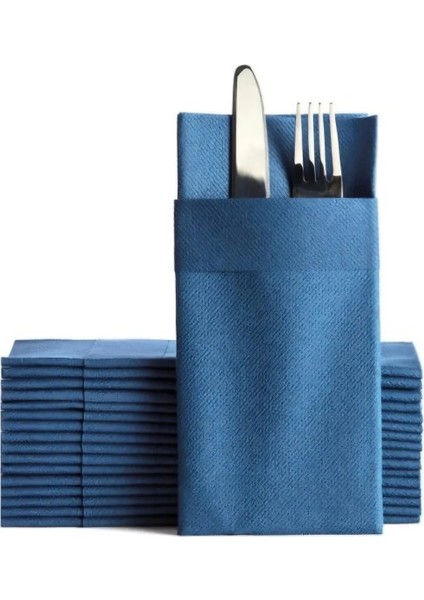 Kumaş Dokulu Airlaid Cepli Peçete 40x40 cm 1/ 8 50'li Paket