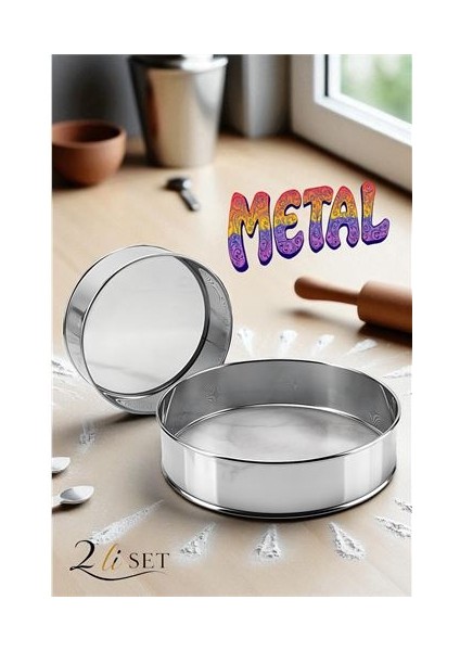 Metal Un Eleği 15 ve 24 Cm. 2'li Set