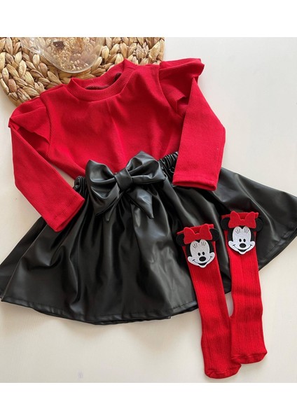 Deri Etek Badi, Diz Altı Çorap Takımı 4 yaş Kız Çocuk Takım