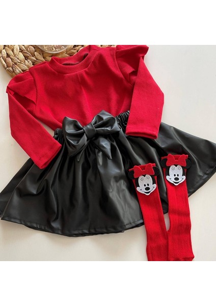 Deri Etek Badi, Diz Altı Çorap Takımı 4 yaş Kız Çocuk Takım