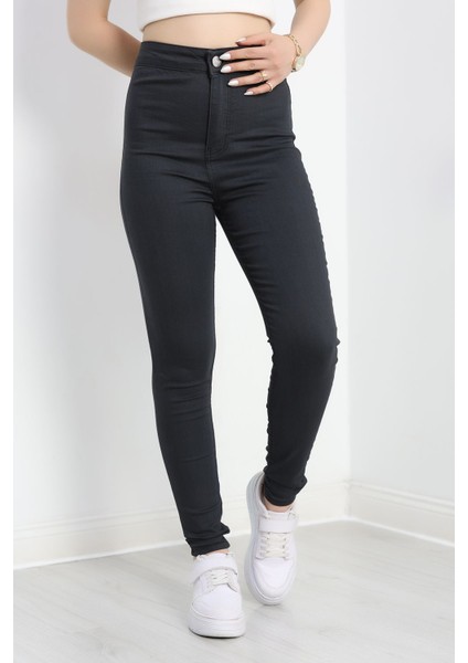 Cepsiz Dar Paça Kot Pantolon Füme