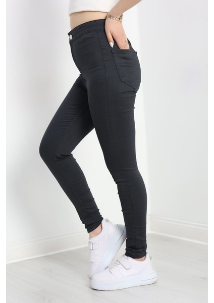 Cepsiz Dar Paça Kot Pantolon Füme