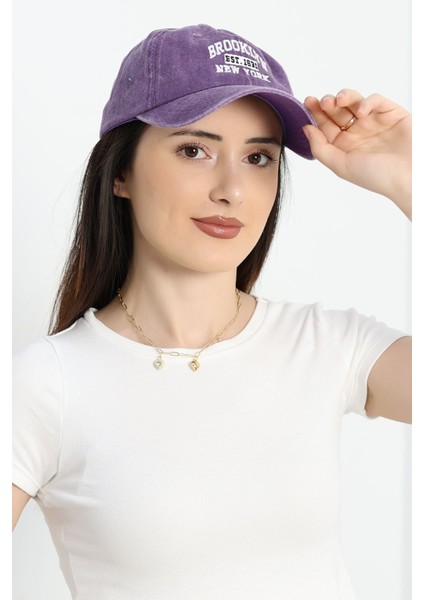 Baskılı Şapka Mor
