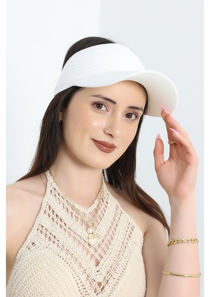 Vizör Şapka Beyaz