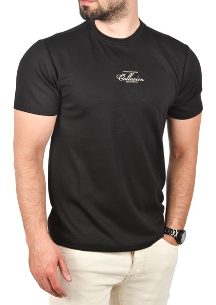 Bisiklet Yaka Dar Kesim Pamuklu Tişört Nefes Alan Yumuşak Dokulu Tişört 2504350