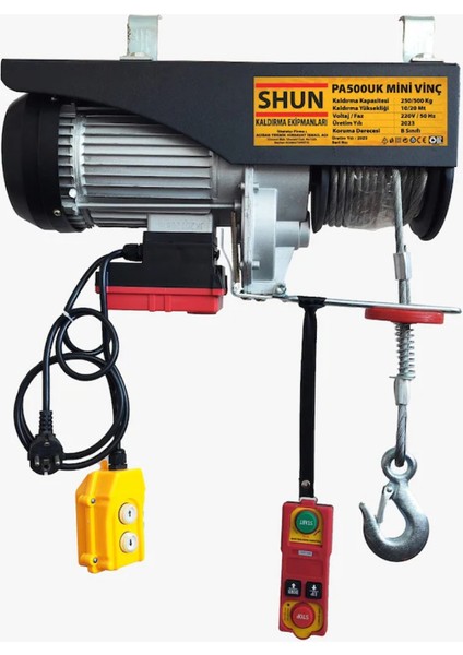 250-500 Uzaktan Kumandalı Mini Vinç 1150 W