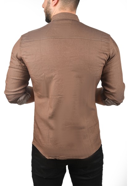 Dar Kesim Çıt Çıt Düğmeli Pamuklu Kot Gömlek Likralı Spor Gömlek 2300412 indirimleri