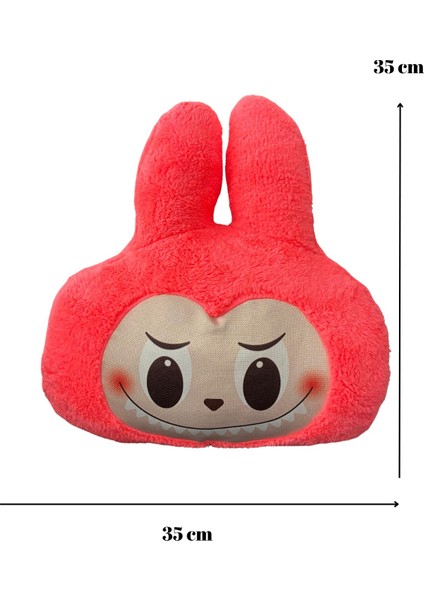 Labubu Peluş Dekoratif Yastık, Uyku Arkadaşı Labubu Peluş Oyuncak 35 cm Fosfor Pembe fiyatları