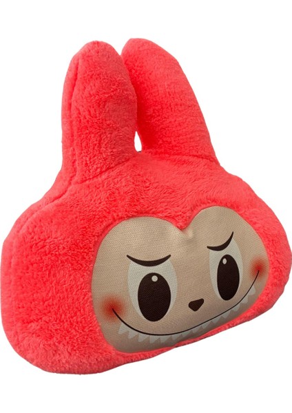 Labubu Peluş Dekoratif Yastık, Uyku Arkadaşı Labubu Peluş Oyuncak 35 cm Fosfor Pembe modelleri