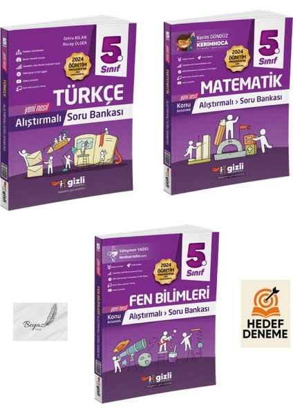 Gizli 5.sınıf Alıştırmalı Türkçe Matematik Fen Bilimleri Soru Bankası Hedef Deneme