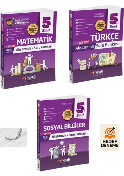 Gizli 5.sınıf Alıştırmalı Türkçe Matematik Sosyal Bilgiler Soru Bankası Hedef Deneme