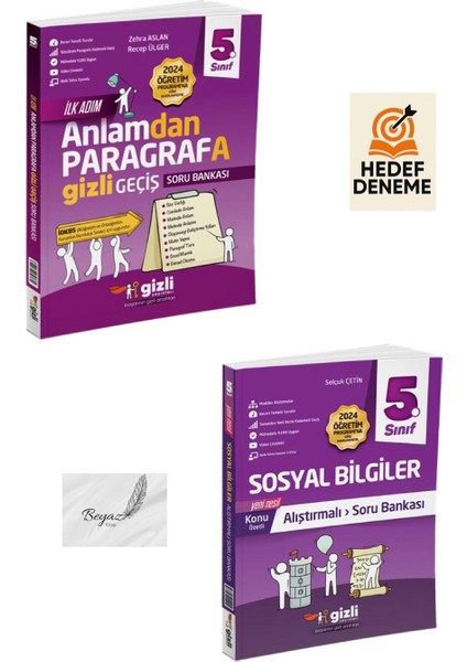 Gizli 5.sınıf Anlamdan Paragrafa Geçiş Alıştırmalı Sosyal Bilgiler Soru Bankası Hedef Deneme
