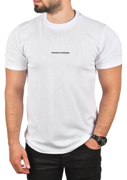 Nefes Alan Pamuklu Tişört Bisiklet Yaka Dar Kesim Yumuşak Dokulu Tişört 2504352