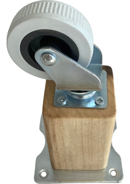Kale Ahşap Tekerli Ayak Mobilya Masa Dolap Tekerli AYAĞI(FRENSİZ)(12CM - 15CM)(CEVİZ Ağacı) fırsatları