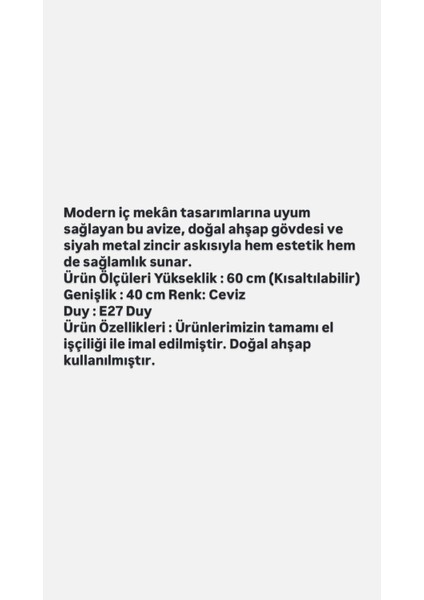 Yansıtma Tasarımlı Çift Yönlü Ahşap Salon Hol Cafe Otel Duvar Aplik Avize