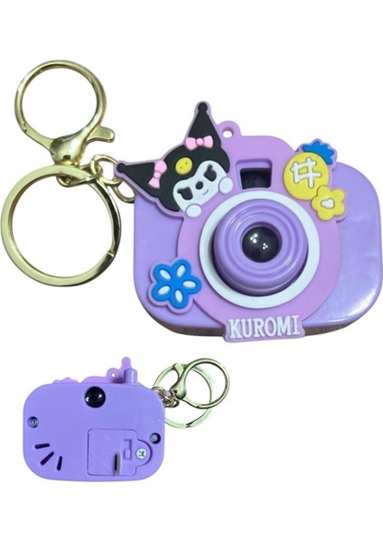 Kuromi Karakterli Oyuncak Projeksiyonlu Fotoğraf Makinesi Projektör Anahtarlık Çanta Süsü