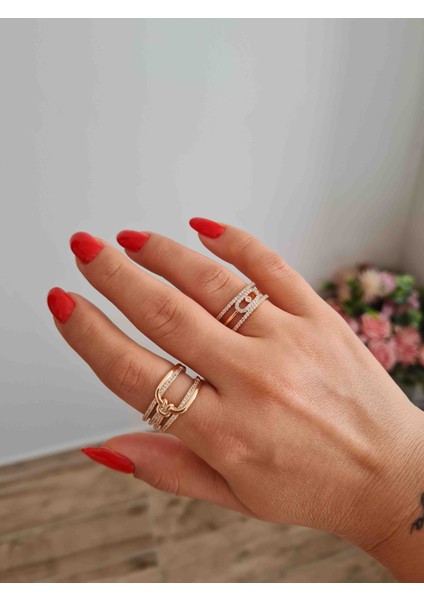Zirkon Taşlı Özel Seri Ayarlanabilir Kadın Çelik Yüzük fiyatları