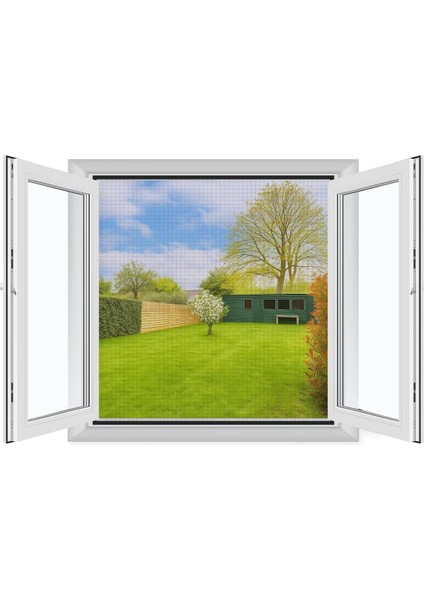 Kendinden Yapışkanlı Çift Kanat Sineklik 130X150CM Tül Sineklik Perde Vidalama Gerektirmez