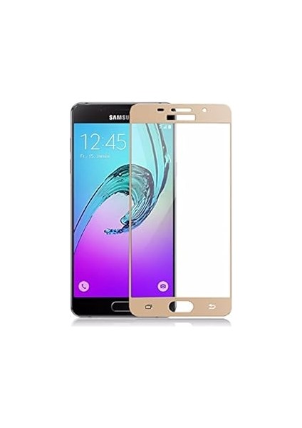 Ehr. Galaxy A3 2016 Uyumlu Full Kaplayan Temperli 5d Ekran Koruyucu Cam (Gold)