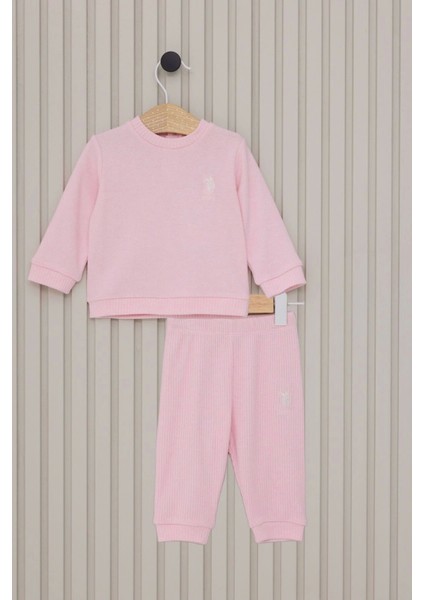 Us Polo Kız Bebek Uzun Kol 2lı Takım - A.pembe