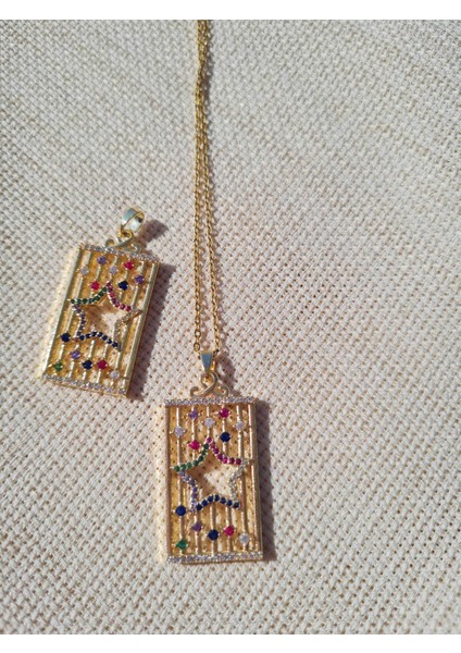 Yıldız Detaylı Kadın Çelik Kolye