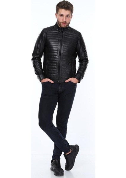 Hakiki Deri Matignon Siyah Erkek Deri Ceket fiyatları