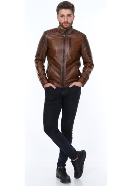 Hakiki Deri Kahverengi Georgio Fermurlı Erkek Deri Ceket fiyatları
