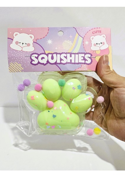 1 Adet Işıklı Kedi Patisi Squishy Oyuncağı Sukuşi (Büyük Boy)
