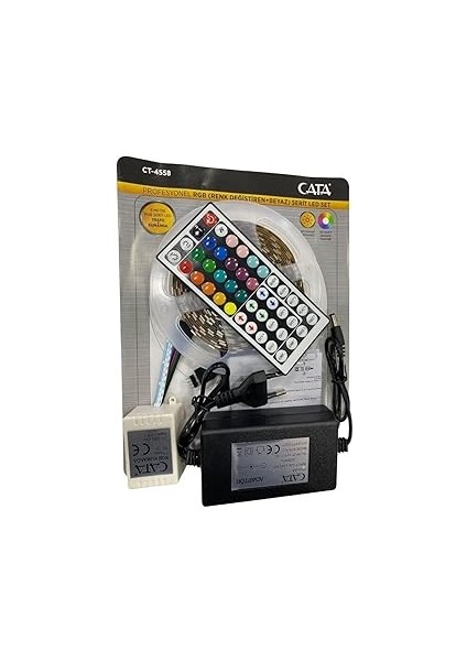 Cata CT-4558 Rgb Şerit LED Seti (5 mt Rgb Led+Trafo+Rgb Kumanda)
