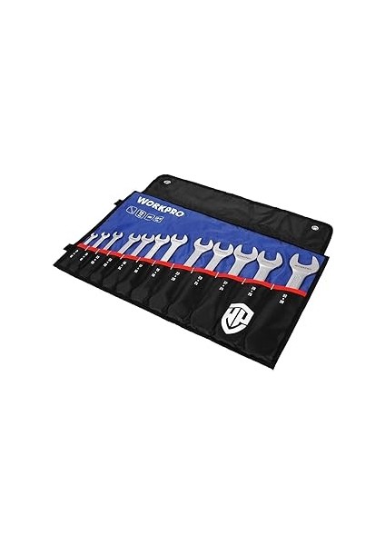 Workpro WP202507 6-32MM 12 Parça Cr-V Profesyonel Açık Ağız Anahtar Takımı + Bez Taşıma Kılıfı