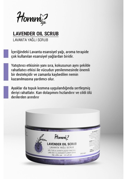 Homm Bitkisel lavanta Yağlı - Bitki Tanecikli Scrub - 250 Ml fiyatları