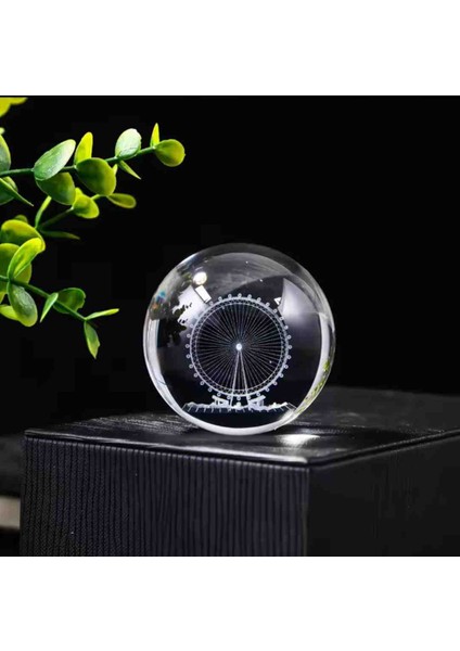 Premium Kristal Cam Kar Küresi 3D Işıklı Biblo Lamba Ahşap Taban LED Dekoratif Usb'li Hediyelik Seti