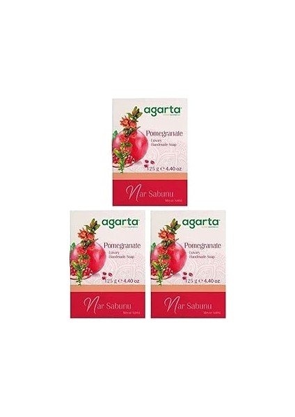 Agarta Doğal Nar Sabunu 125 gr x 3 Adet