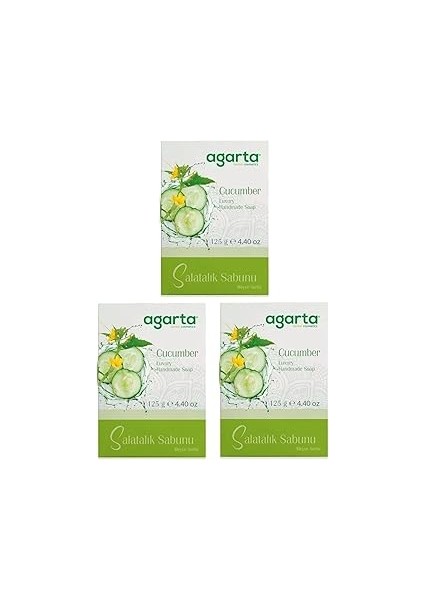 Agarta Doğal Salatalık Sabunu 125 gr x 3 Adet