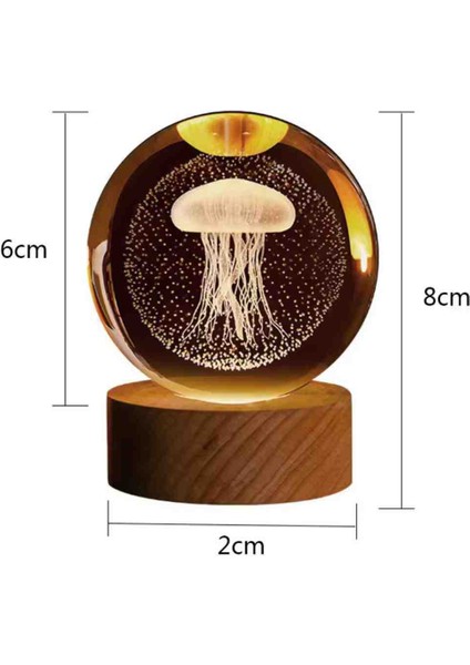 Premium Kristal Cam Kar Küresi 3D Işıklı Biblo Lamba Ahşap Taban LED Dekoratif Usb'li Hediyelik Seti