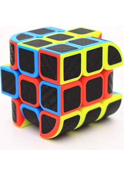 3x3 Zeka Küpü - Speed Curve Karbon Fiber Magic Zeka Küpü - Eğri Köşeli Zeka Küpü
