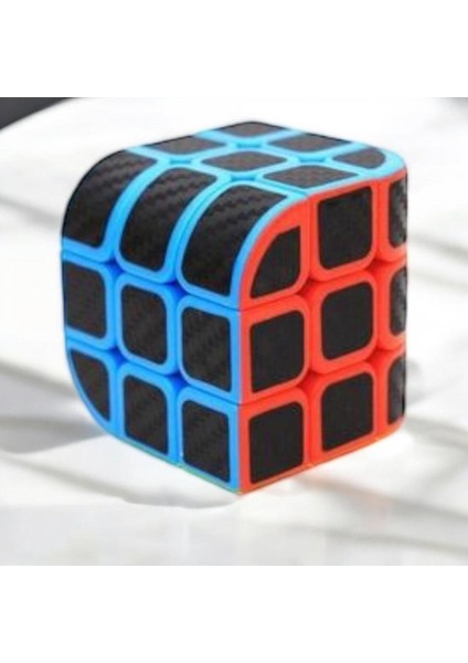 3x3 Zeka Küpü - Speed Curve Karbon Fiber Magic Zeka Küpü - Eğri Köşeli Zeka Küpü