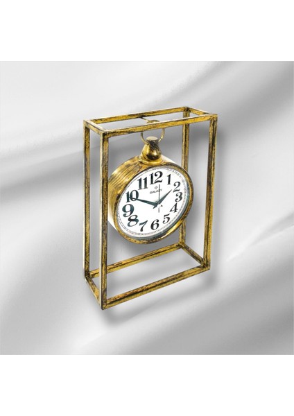Masa Saati Metal Gövde Gold Renk Modern Tasarım Hızlı Teslimat