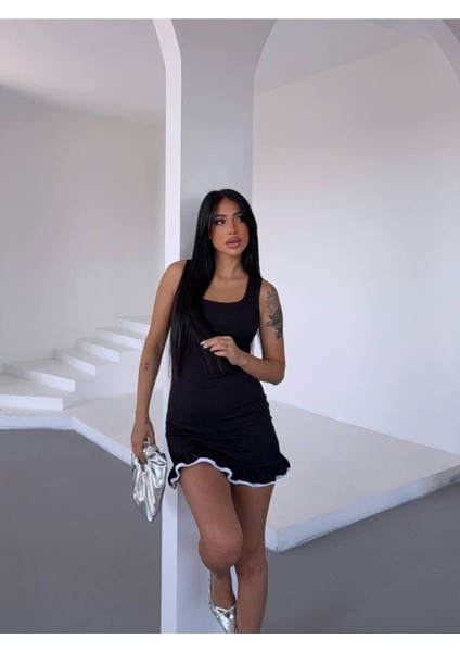 Kadın Fırfır Detaylı Elbise