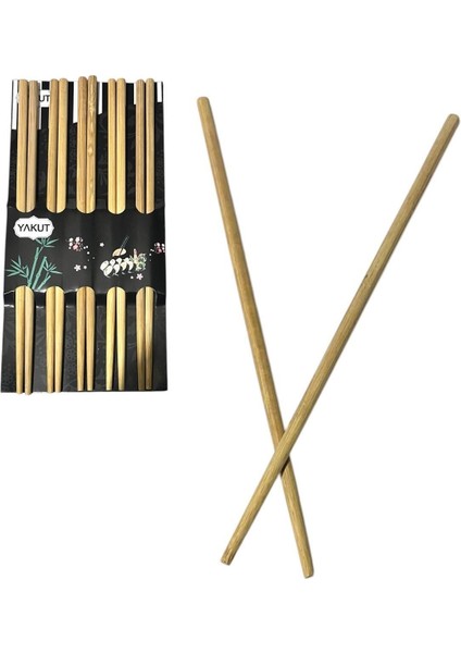 5 Çift Yıkanabilir Bambu Ahşap Stick Yemek Çubuğu Chopsticks Çin Japone Yöresel Yemek Çubuğu