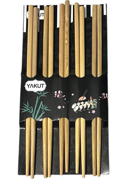 5 Çift Yıkanabilir Bambu Ahşap Stick Yemek Çubuğu Chopsticks Çin Japone Yöresel Yemek Çubuğu fırsatları